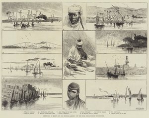Schetsen in Egypte, de Nijl op, van Girgeh naar Kenneh